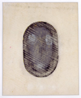 2. Anonymous: tantric painting, Shiva Linga, 1975, Udaïpur, unspecified paint on found paper, 12 x 9¾".