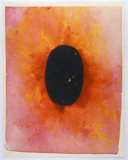 6. Anonymous: tantric painting, Shiva Linga, 1982, Udaïpur, unspecified paint on found paper, 13 x 10¼".