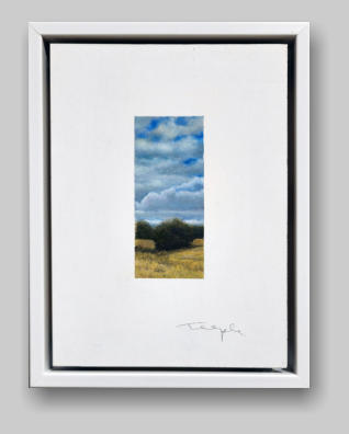 Bill Teeple, Oil on gesso panel, 4 x 1.75” image, 9 x 7” frame, 2023