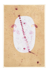 Anonymous: tantric painting, Shiva Linga, Sanganer and Delhi, 2000-7, unspecified paint on found paper, 14¾ x 9¾".
