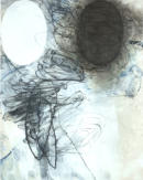  Acrylic and graphite on fabric on panel, 19” x 24” x ¼”, 2025.